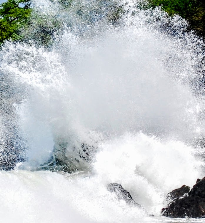 Fast flowing white river water